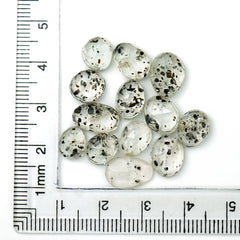 Black Dot Rutile Smooth Cabochons | Freeform Gems witral Inclusions For Jewelry Making - 13 pieces