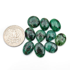 Natural Emerald Smooth Cabochons | Freeform Colombian Green Gemstone