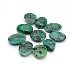 Natural Emerald Smooth Cabochons | Freeform Colombian Green Gemstone