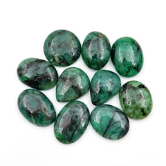 Natural Emerald Smooth Cabochons | Freeform Colombian Green Gemstone