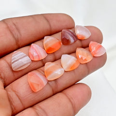 Botswana Agate Trillion Rose Cut Cabochons | Natural Banded Beauty Gems For Jewelry