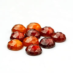 Hessonite Garnet Rose Cut Cabochons | Fiery Cinnamon Gemstone for Jewelry Making