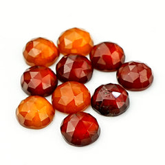 Hessonite Garnet Rose Cut Cabochons | Fiery Cinnamon Gemstone for Jewelry Making