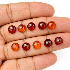 Hessonite Garnet Rose Cut Cabochons | Fiery Cinnamon Gemstone for Jewelry Making