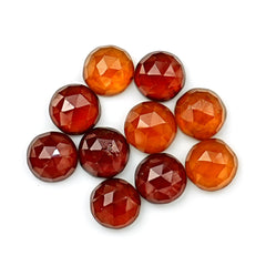 Hessonite Garnet Rose Cut Cabochons | Fiery Cinnamon Gemstone for Jewelry Making