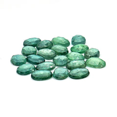 Green Kyanite Rose Cut Cabochons | Faceted Gems for Jewelry Making - 20 pieces