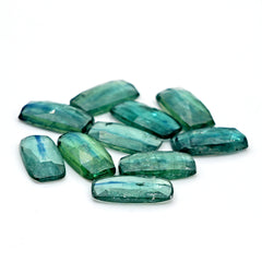Rose Cut Emerald Green Kyanite Gemstone | Earthy Elegance in Every Facet - 10 Pieces