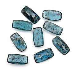 Natural Teal Moss Kyanite Rosecut Cabochons | Earthy Elegance in Every Facet - 10 Pieces