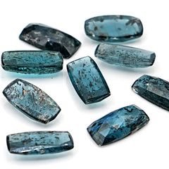 Natural Teal Moss Kyanite Rosecut Cabochons | Earthy Elegance in Every Facet - 10 Pieces