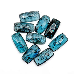 Natural Teal Moss Kyanite Rosecut Cabochons | Earthy Elegance in Every Facet - 10 Pieces