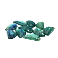 Emerald Green Kyanite Rose Cut Gemstone | Earthy Elegance in Every Facet - 10 Pieces