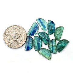 Emerald Green Kyanite Rose Cut Gemstone | Earthy Elegance in Every Facet - 10 Pieces