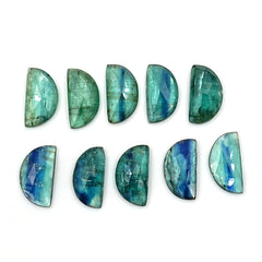 Emerald Green Kyanite Rose Cut Gemstone | Earthy Elegance in Every Facet - 10 Pieces