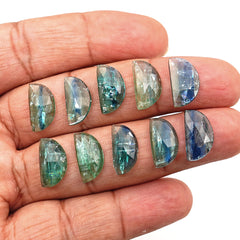 Emerald Green Kyanite Rose Cut Gemstone | Earthy Elegance in Every Facet - 10 Pieces
