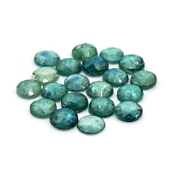 Emerald Green Kyanite Rose Cut Gemstone | Round Cabochons For Jewerly Making - 10 Pieces