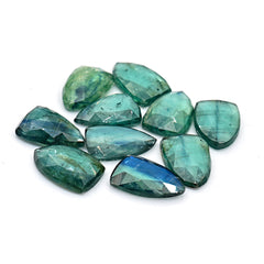 Rose Cut Emerald Green Kyanite Gemstone | Cabochon For Making Jewerly- 10 Pieces
