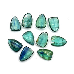 Rose Cut Emerald Green Kyanite Gemstone | Cabochon For Making Jewerly- 10 Pieces