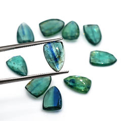 Rose Cut Emerald Green Kyanite Gemstone | Cabochon For Making Jewerly- 10 Pieces