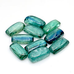 Natural Green Emerald Kyanite Smooth Cabochon | Perfect for Jewelry Making - 10 Pieces