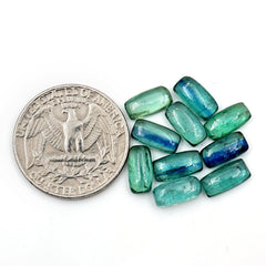Natural Green Emerald Kyanite Smooth Cabochon | Perfect for Jewelry Making - 10 Pieces