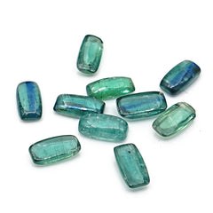 Natural Green Emerald Kyanite Smooth Cabochon | Perfect for Jewelry Making - 10 Pieces