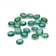 Green Kyanite Rose Cut Cabochons | Faceted Gems for Jewelry Making - 20 pieces
