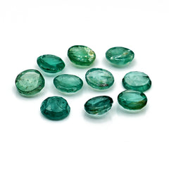 Natural Green Kyanite Rose Cut Cabochons | Faceted Gems for Jewelry Making - 10 pieces