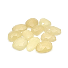 Natural Libyan Dessert Glass Quartz | Rose Cut Freeform Cabochons For Jewelry Making - 11 Pices