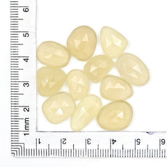 Natural Libyan Dessert Glass Quartz | Rose Cut Freeform Cabochons For Jewelry Making - 11 Pices