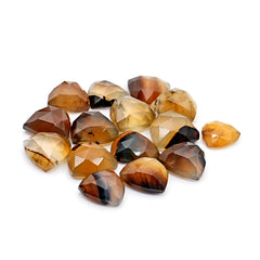 Natural Montana Agate Trillion Cabochon | Rose Cut Gemstones For Jewelry Making - 15 Pieces