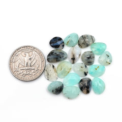 Natural Peruvian Opal Rose Cut Gemstones | Freeform Cabochons for Jewelry Creation - 17 Pieces