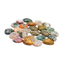 Ocean Jasper Rose Cut Cabochons | Multi Freeform Gemstones For Jewelry - 25 Pieces