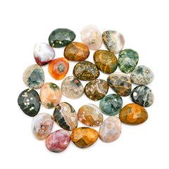 Ocean Jasper Rose Cut Cabochons | Multi Freeform Gemstones For Jewelry - 25 Pieces