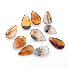 Montana Agate Rose Cut Oval Cabochon | Natural Loose Gemstone for Jewelry Making - 10 Pieces