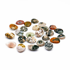 Ocean Jasper Rose Cut Cabochons | Multi Freeform Gemstones For Jewelry - 25 Pieces