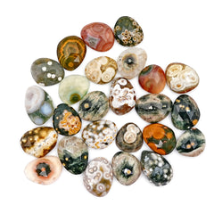 Ocean Jasper Rose Cut Cabochons | Multi Freeform Gemstones For Jewelry - 25 Pieces