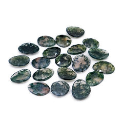 Moss Agate Freeform Rose Cut Cabochons | Nature Inspired Gemstone for Jewelry Making - 20 Pieces