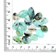 Natural Peruvian Blue Opal Rose Cut Gemstones | Polished Loose Gems for Jewelry Making - 17 Pieces