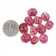 Rare Cobalto Calcite Smooth Cabochons | Pink Gemstones for Jewelry Making - 11 pieces