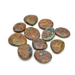 Tibetan Turquoise Smooth Cabochons | Freeform Shape Gemstone for Jewelry Making- 11 Pieces