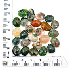 Ocean Jasper Rose Cut Cabochons | Multi Freeform Gemstones For Jewelry - 25 Pieces