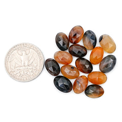 Oval Rose Cut Montana Agate Cabochon | Natural Gemstone for Jewelry Making - 15 Pieces