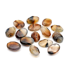 Oval Rose Cut Montana Agate Cabochon | Natural Gemstone for Jewelry Making - 15 Pieces