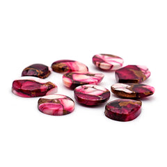 Kingman Red Dahlia Turquoise Cabochons Gemstone for Jewelry Making - 10 Pieces