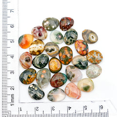 Ocean Jasper Rose Cut Cabochons | Multi Freeform Gemstones For Jewelry - 25 Pieces