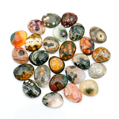 Ocean Jasper Rose Cut Cabochons | Multi Freeform Gemstones For Jewelry - 25 Pieces