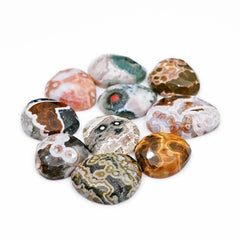 Ocean Jasper Rose Cut Cabochons | Multi Freeform Gemstones For Jewelry - 10 Pieces