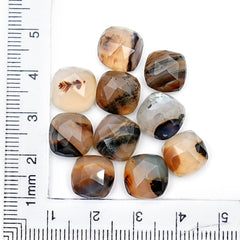 Cushion Montana Agate Rose Cut Cabochon | Natural Gemstone with Unique Inclusion - 10 Pieces