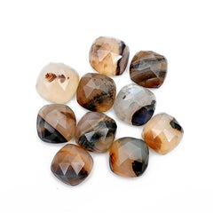 Cushion Montana Agate Rose Cut Cabochon | Natural Gemstone with Unique Inclusion - 10 Pieces