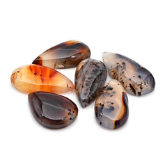 Pear Cut Montana Agate Smooth Cabochon | Natural Gemstone with Unique Inclusions - 6 Pieces